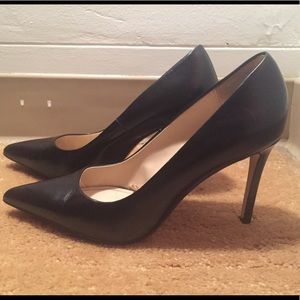 Black leather heels from Zara